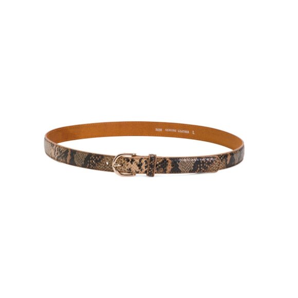 MOST WANTED Gold Leather Snakeskin Belt - Picture 1 of 1